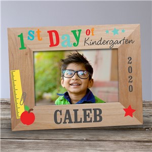 Personalized 1st Day of School Wood Frame | First Day Of School Personalized Picture Frame