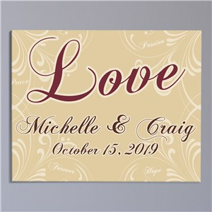 Personalized Love Wall Canvas | Personalized Valentines Canvas Prints