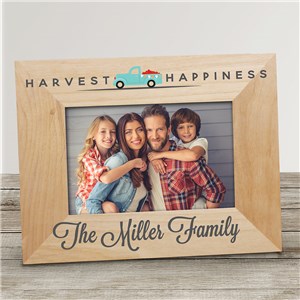 Personalized Harvest Happiness Wood Picture Frame | Personalized Picture Frame