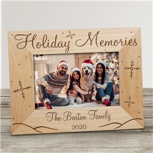 Holiday Memories Personalized Wood Picture Frame | Personalized Christmas Picture Frames