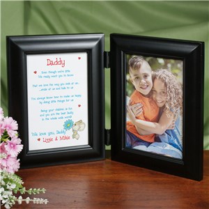 I Love You, Daddy Black Bi-Fold Personalized Picture Frame | Personalized Gifts