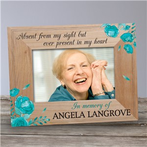 Wood Memorial Printed Frame | Floral Memorial Frame