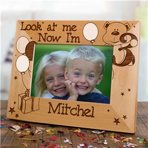 Children's Custom Birthday Frame - Look at me! | Personalized Wood Picture Frames