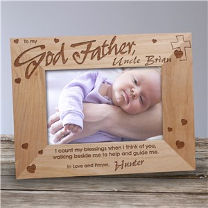 Engraved Godparent Wood Picture Frame