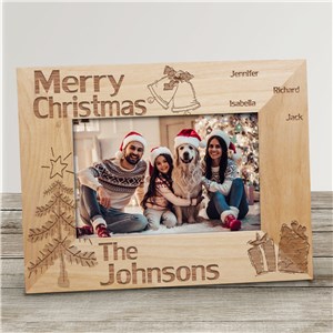 Family Christmas Personalized Wood Picture Frame | Personalized Wood Picture Frames