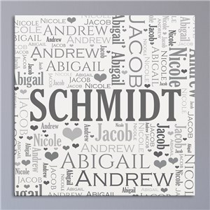 Family Word Art Canvas | Personalized Housewarming Gifts