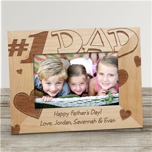 Number One Dad Wood Picture Frame | Daddy Picture Frames