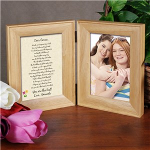 To My Sister... Natural Wood Bi-Fold Personalized Picture Frame | Personalized Picture Frames