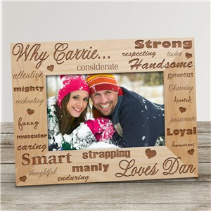 Why I Love You Wood Picture Frame | Personalized Couple's Wood Frame