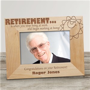 Personalized Retirement Wood Picture Frame | Personalized Wood Picture Frames