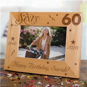 60th Birthday Picture Frame | Personalized Wood Picture Frames