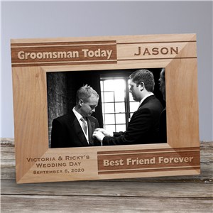 Personalized Wooden Picture Frames | Engraved Groomsmen Gifts