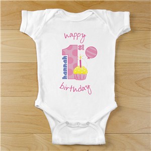 Baby Girl's 1st Birthday Infant Creeper | Personalized Baby Gifts