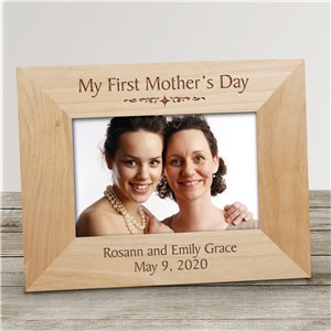 My First Mothers Day Wood Picture Frame | Personalized Gifts for Moms