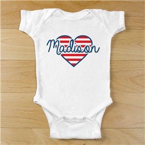 Patriotic Heart Infant Bodysuit | Customized Baby Gifts