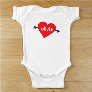 Cupid's Heart Personalized Baby Bodysuit | Valentine's Day Personalized Baby Onesie