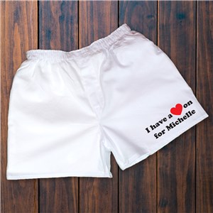 I Have A Heart On Men's White Personalized Boxer Shorts | Romantic Gifts For Him