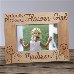 Engraved Flower Girl Wood Picture Frame | Personalized Picture Frames