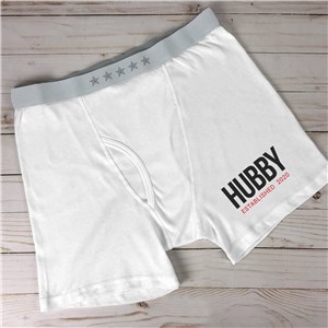 Personalized Hubby Established Men's Boxer Briefs