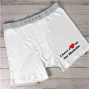 Personalized I Have A Heart On Men's Boxer Briefs | Valentine's Boxers