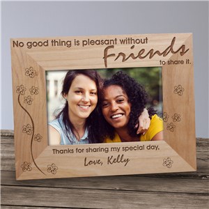 Without Friends To Share Wood Picture Frame | Personalized Wood Picture Frames