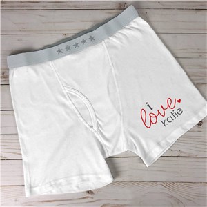 Personalized I Love Men's Boxer Briefs