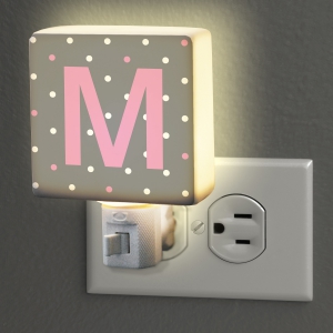 Personalized Polka Dot Initial Night Light | Personalized Baby Gifts