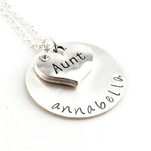 Aunt Hand Stamped Necklace | Personalized Aunt Gifts