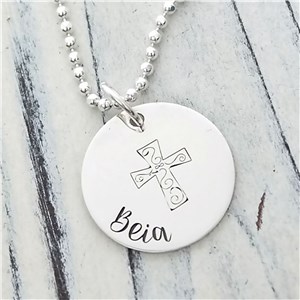 Filigree Cross Sterling Silver Necklace DKBNKSMPCRS