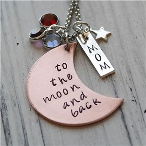 To The Moon And Back Hand Stamped Necklace | Mommy Necklace