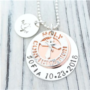 Holy Confirmation Hand Stamped Necklace DKSCICM120R