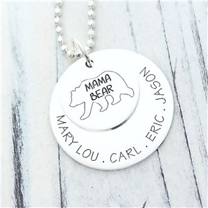 Engraved Mama Bear Necklace | Personalized Gifts For Mom