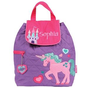 Quilted Unicorn Embroidered Backpack  E000261