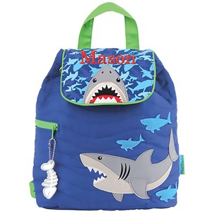 Quilted Shark Embroidered Backpack E000264