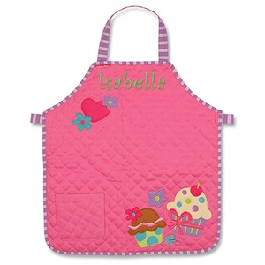 Embroidered Cupcake Quilted Youth Apron | Personalized Kids Apron