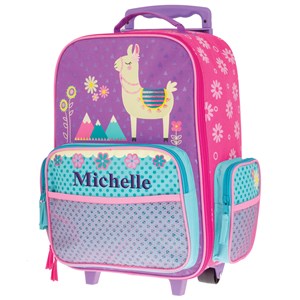 Embroidered Luggage for Girls | Llama Luggage for Kids