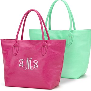 Monogrammed Leatherette Tote | Personalized Tote