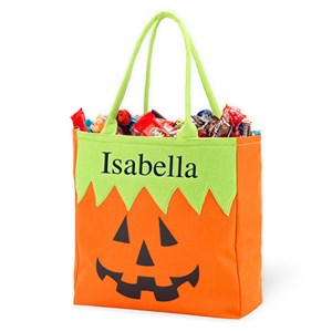 Personalized JackOLantern Halloween Tote | Best Personalized Halloween Treat Bags