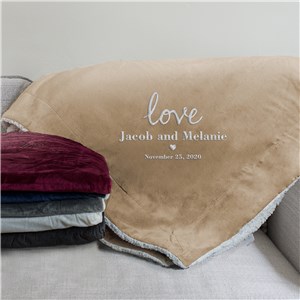 Embroidered Love Sherpa | Personalized Couple Gifts