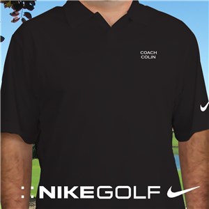 Embroidered Name Nike Dri-FIT Black Golf Polo Shirt | Personalized Nike Golf Shirts