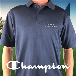 Embroidered Name Champion Navy Polo E13104482X