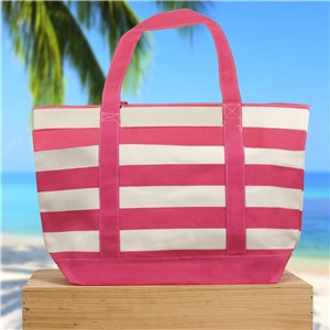 Canvas Totes | Pink Stripe Tote Bag