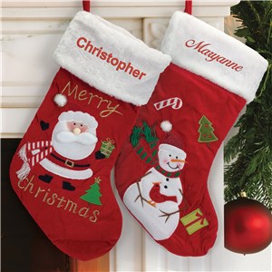 Embroidered Christmas Stocking | Christmas Stockings For Kids