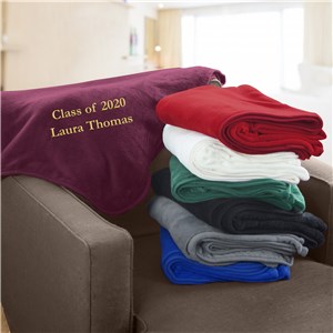 Embroidered Class of Micro Plush Throw | Graduation Gifts