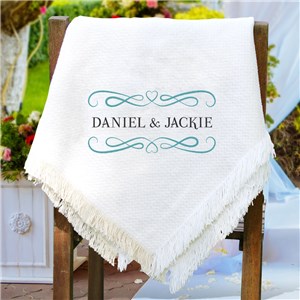 Embroidered Couples Afghan Throw | Personalized Afghan