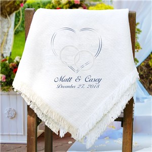 Embroidered Wedding Afghan | Personalized Afghan