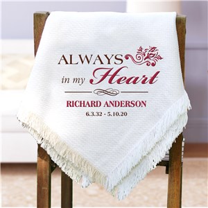 Embroidered Memorial Throw Blanket | Personalized Afghan