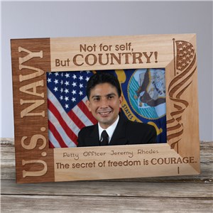 Personalized U.S. Navy Wood Picture Frame | Personalized Wood Picture Frames