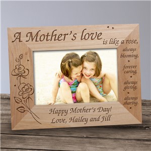 A Mother's Love Engraved Frame | Mother's Day Picture Frames