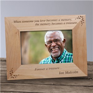 Memory Becomes A Treasure Memorial Wood Picture Frame | Personalized Wood Picture Frames